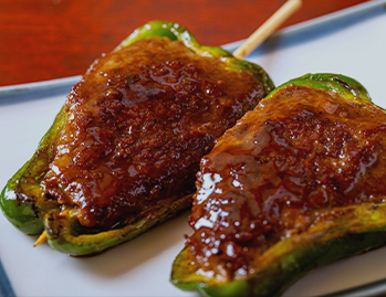 ピーマン肉詰め串